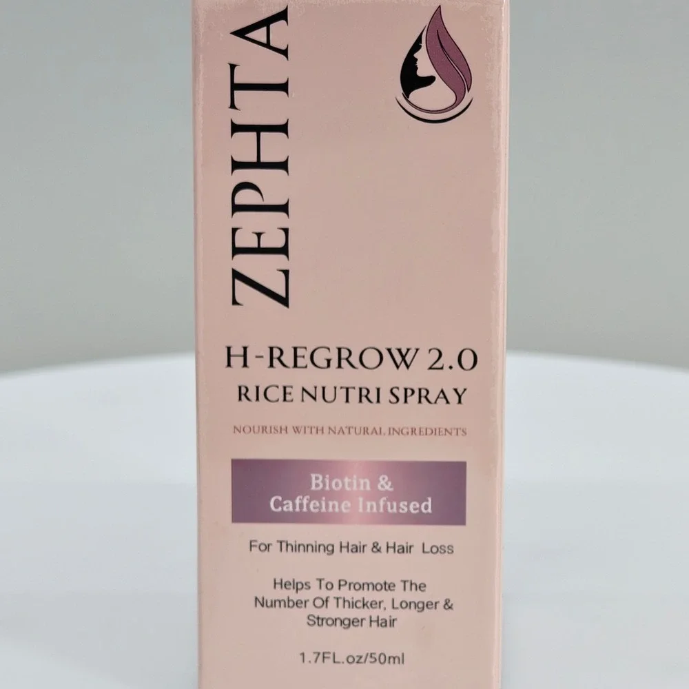 Zephta H-Regrow 2.0 Rice Nutri Spray 1.7oz Biotin Caffeine Hair Loss Treatment‎